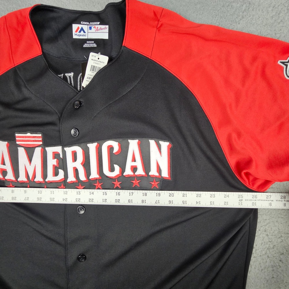 Majestic Mike Trout Jersey Mens 52 Black 2015 MLB All Star Game Angels Cool Base - Picture 7 of 8